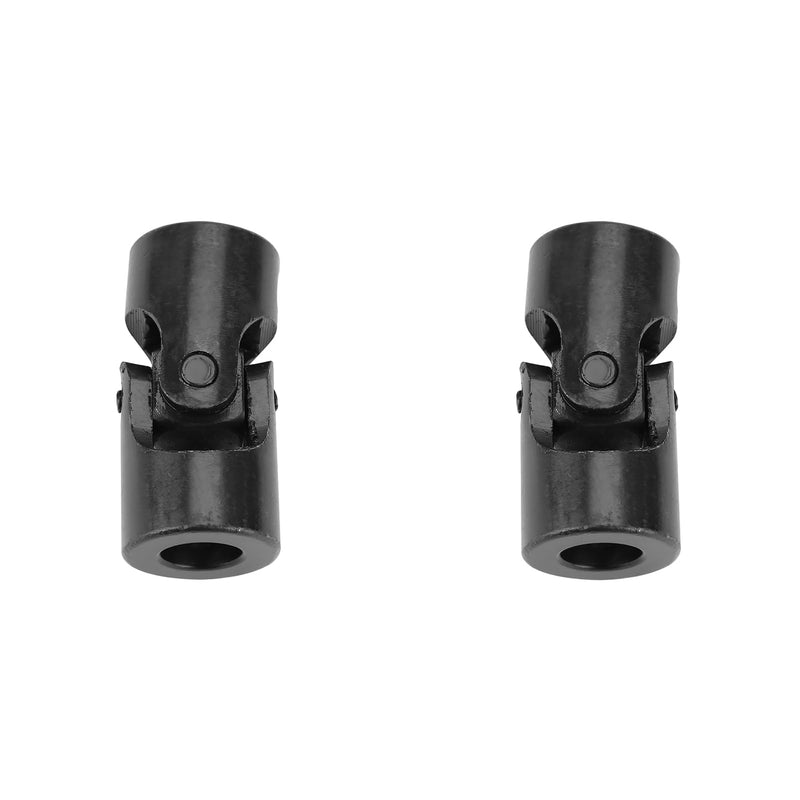 Universal Joint, Pack of 2 Black Metal Shaft Coupling Motor Connector DIY Steering Universal Joint with Screws Replacement for Connecting Model Cars Model Ships Robots, 12 * 24 * 51mm