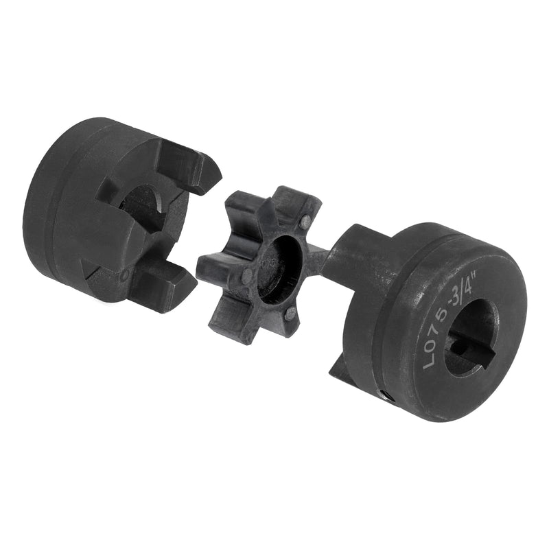 uxcell 3/4" to 1" L075 Flexible 3-Piece L-Jaw Coupling Coupler Set & Buna-N NBR Rubber Spider for Log Splitter Hybrid Equipment