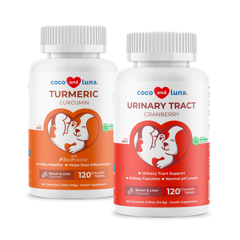 Cranberry + Turmeric for Dogs Bundle - Urinary Tract & Anti Inflammatory Support - UT Support, Joint Support, Antioxidant Combo - PawsPlanet Australia