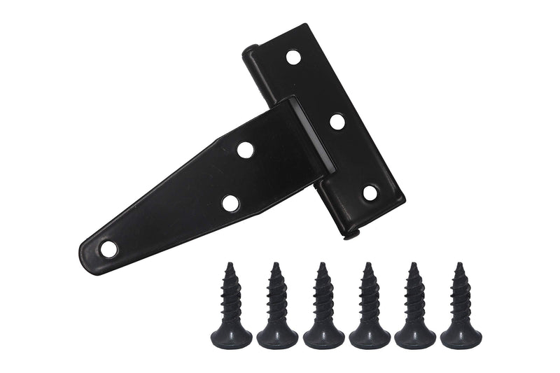8pcs 4-inch Galvanized T-Shaped Hinge, Triangular Hinge, Triangular Hinge Slotted Bearing Door 4inch Black