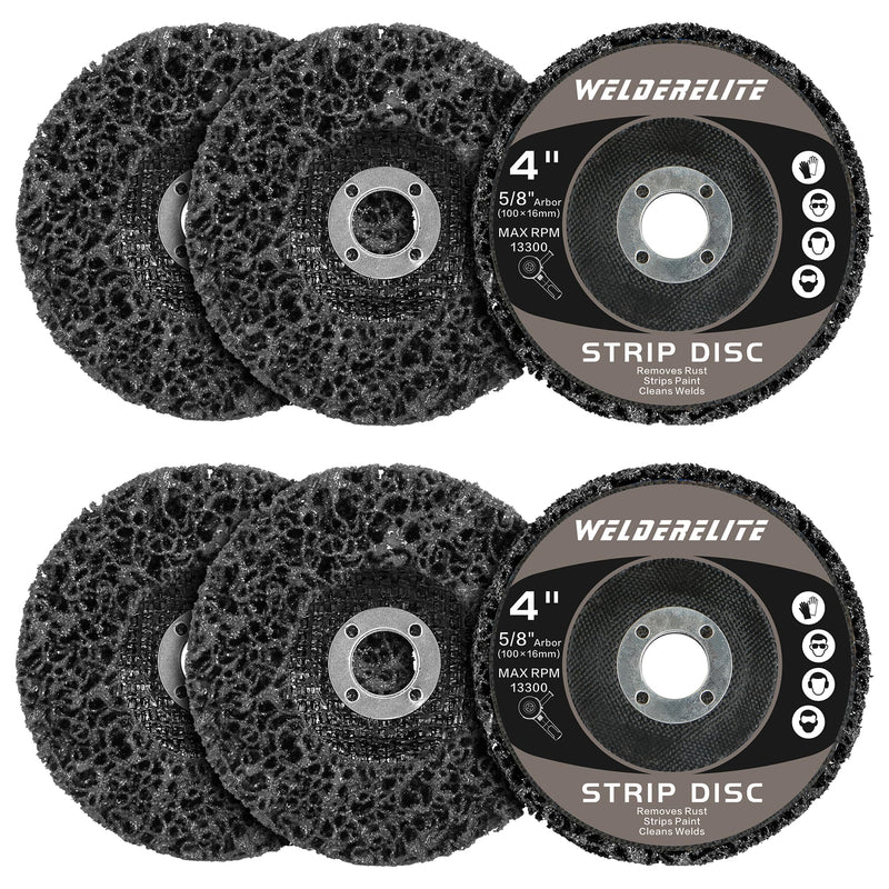6-Pack 4" × 5/8" Paint Stripper Discs for Angle Grinder, Rust & Paint Removal Wheels for Metal and Wood – Black, Fast Sanding & Grinding 4 in - 6 pk