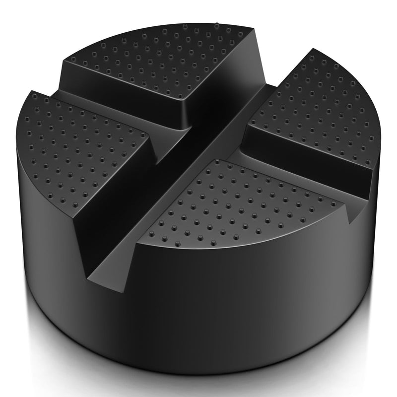 Upgraded Pinch Weld Jack Pad, Two Depths X-Grooves Floor Jack Pad, Easily Fit Different Cars, Thicker Sturdy and Grippy Floor Jack Rubber Pad to Protect You and Your Car, 3.9 x 3.9 x 1.8 in