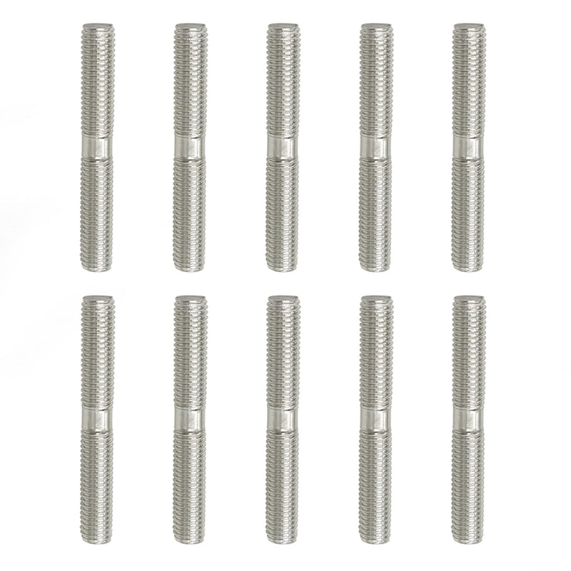 10 Pieces M10 304 Stainless Steel Double End Threaded Studs Screws Bolts (M10x80mm) M10x80mm