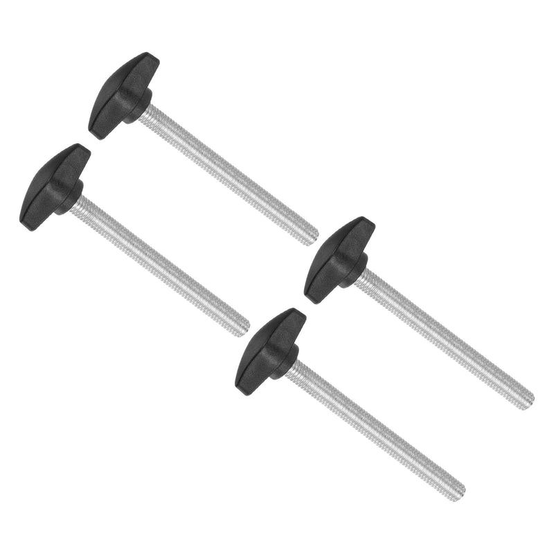 Tee Wing Knobs Thumb Screw, M8 x 80mm Male Thread, Plastic T Thumb Clamping Screw Threaded Stud Hand Knobs Grip, (Applications: for Machinery Lathes), 4-Pieces