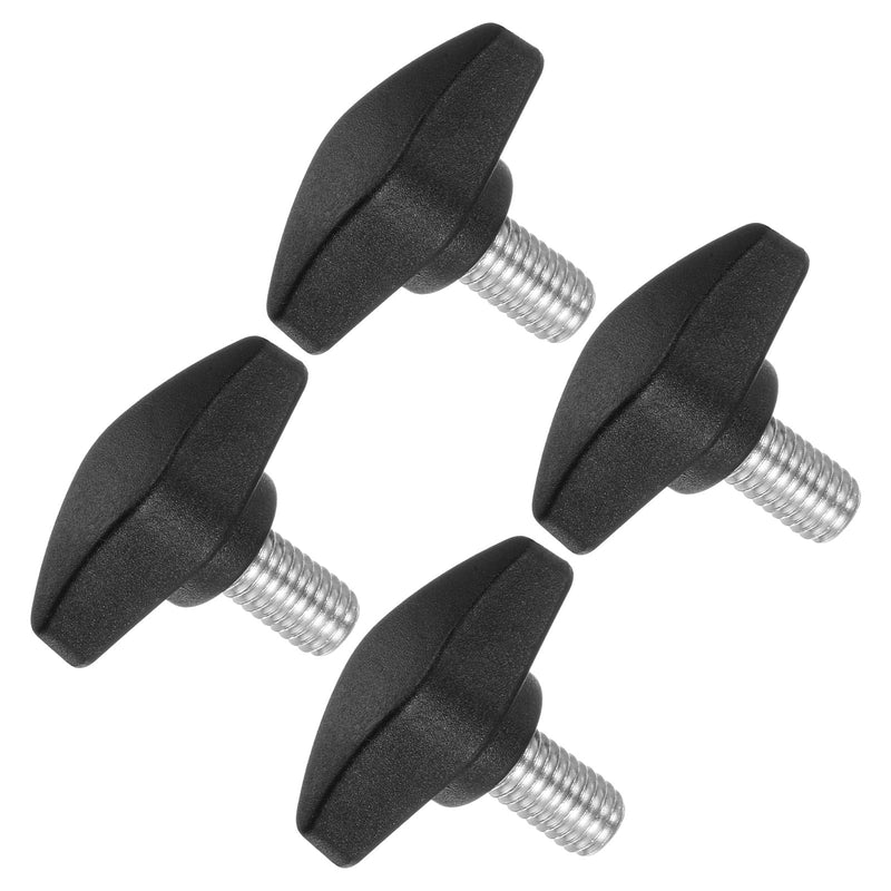 Tee Wing Knobs Thumb Screw, M8 x 14mm Male Thread, Plastic T Thumb Clamping Screw Threaded Stud Hand Knobs Grip, (Applications: for Machinery Lathes), 4-Pieces