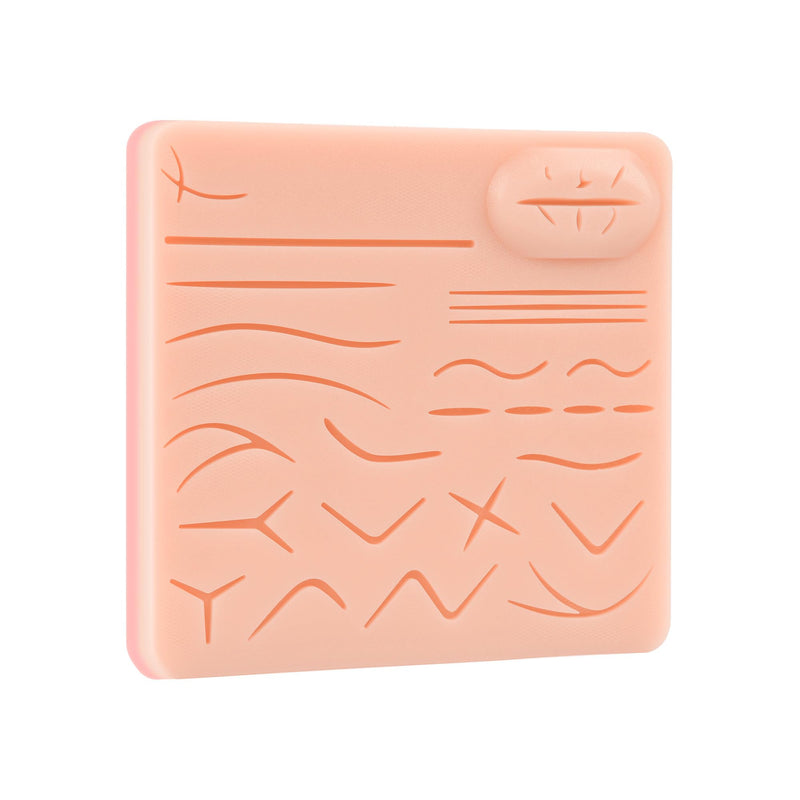 Suture Practice Pad Three-Layer Silicone Skin Kit, Upgraded 26 pre-Cut Wounds, Includes Large Silicone Lip Suture Pads for Medical Students Training