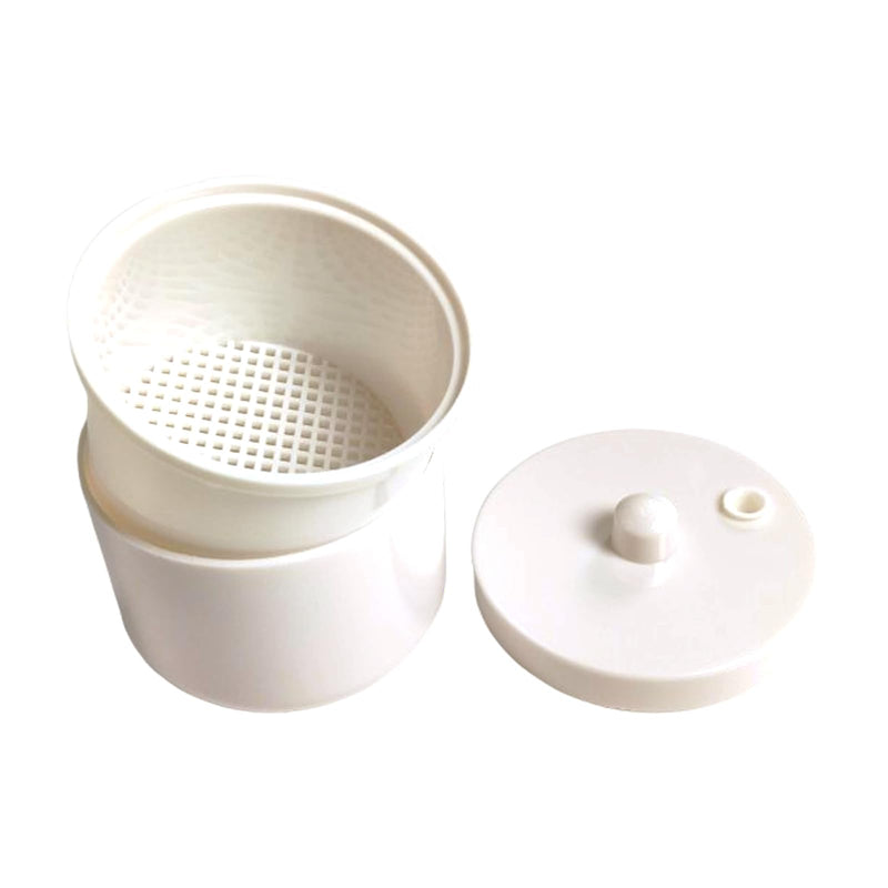 Autoclavable Dental Burs Soak Box with Strainer Dental Bur Holder Cleaner for Cleaning Dental Burs (White) White