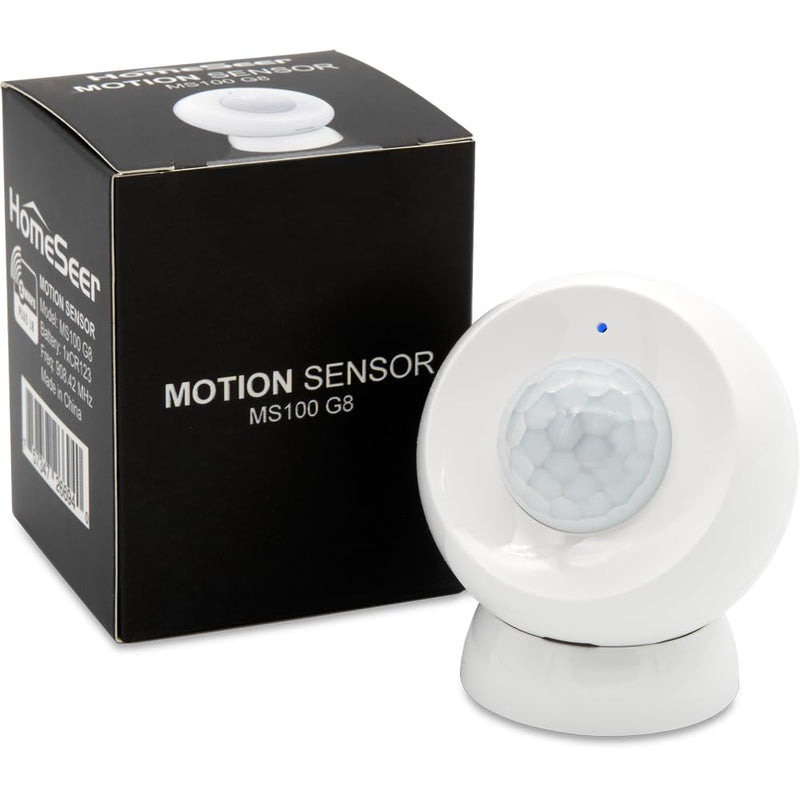 HomeSeer MS100 G8 Motion Sensor - 800 Series Long Range Z-Wave, Smart Home Compatible with HomeSeer, Home Assistant and Other Z-Wave Hubs (1-Pack) 1-Pack