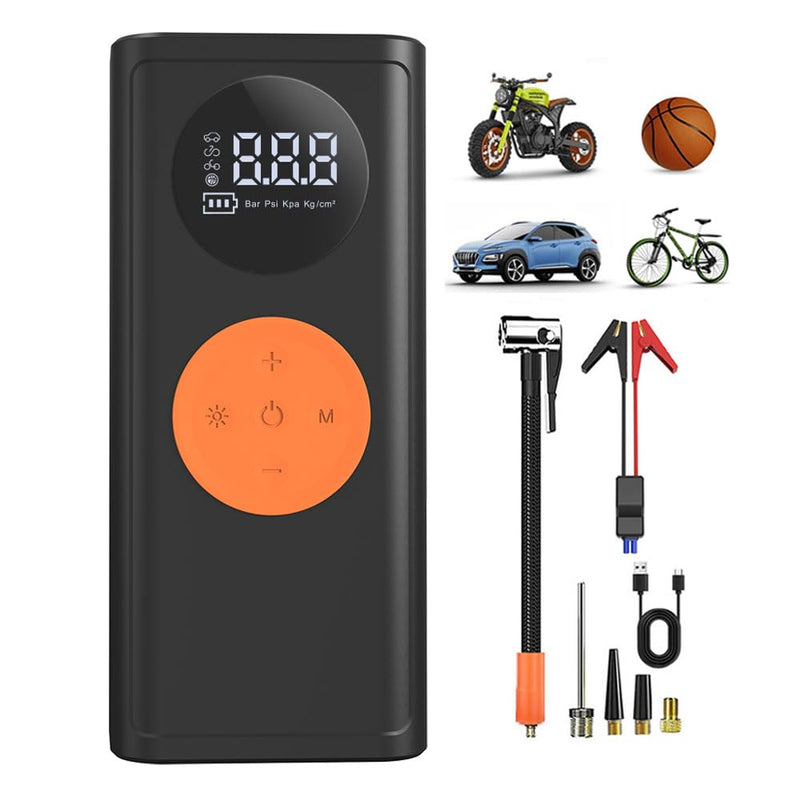 Tire Inflator Portable Air Compressor-150PSI Cordless Air Pump with Digital Tire Pressure Gauge,LCD Display & LED Light,for Car,Bike,Motorcycle, E-Bike,Ball H802