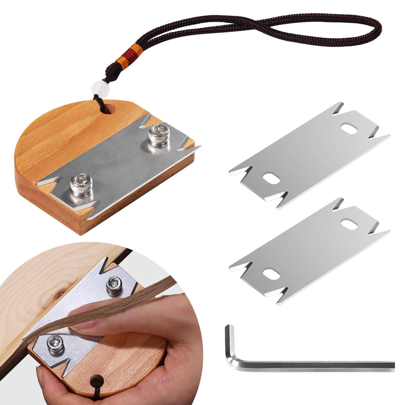 Edge Banding Trimmer for Woodworking & 2PCS Replacement Blades,Edge Corner Planer with Hanging Strap,Edge Banding Cutter,Hand Planer Edge Bander,for Deburring, Chamfering and Trimming with 2PCS replacement blades