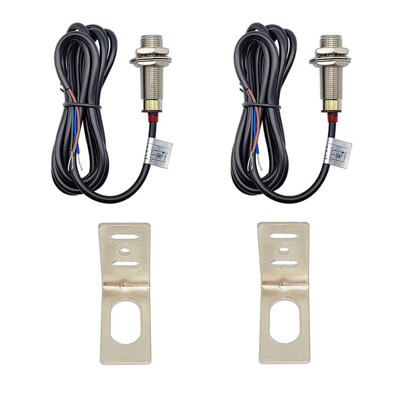 Hall Effect Sensor NJK-5002D NPN NC Detection Approach Switch 10mm M12 Proximity Switch with L Type Bracket (2 Pack)