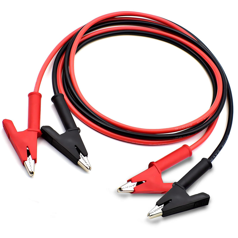 Double Ended Alligator Clip Electrical Test Leads Alligator Clip to Alligator Clip Heavy Duty Silicone Jumper 12AWG 3.28ft/1m Cable for Multimeter, Electrical Test (Y-Y 12AWG 1m X)