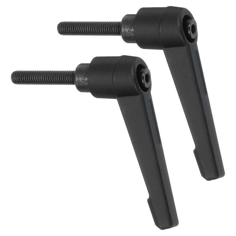 uxcell 2Pcs M5 x 25mm Adjustable Knobs Handle Male Thread Push Button Ratchet Quick Release Locking Rotating Bolt for Lathe Machinery, Black