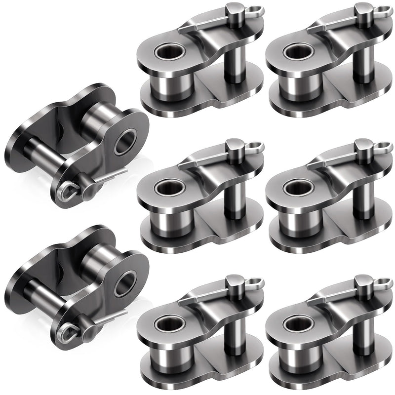 PAGOW 8pcs #40 Roller Chain Offset Link, Carbon Steel Crank Link, Standard Chain End Connector Split Links for 08A Chain