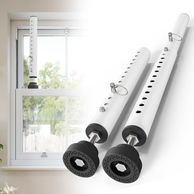 1 Pack Window Security Bars Adjustable,Sliding Window Lock Bar for Child Safety/Anti-Theft,11"-18" Portable Small Window safety lock with Rubber Base for Vertical and Horizontal Window-White White - 1 Pack