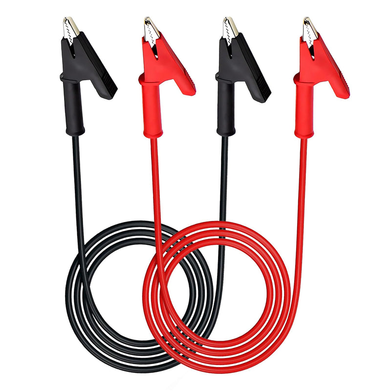 12 Gauge Jumper Wires with Alligator Clips Alligator Clip Leads with Wires | 5.9Ft 2PCS Short Alligator Clip to Short Alligator Clip Leads for Multimeters, Battery Testing Clip-Clip 12AWG 5.9Ft 2PCS
