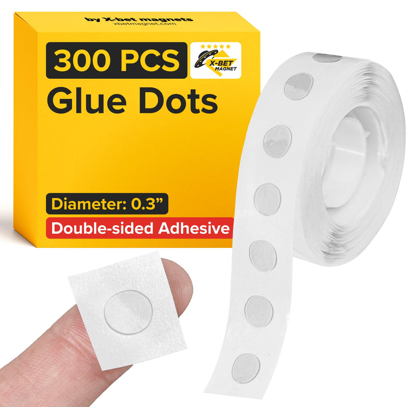 300 Clear Removable Double-Sided Adhesive Glue Dots – Acrylic, Transparent, 0.3" Diameter, No Mess, Photo Safe, Sticky Dots, Double Sided Balloon Tape, Balloon Sticky Dots for Craft, Decorations