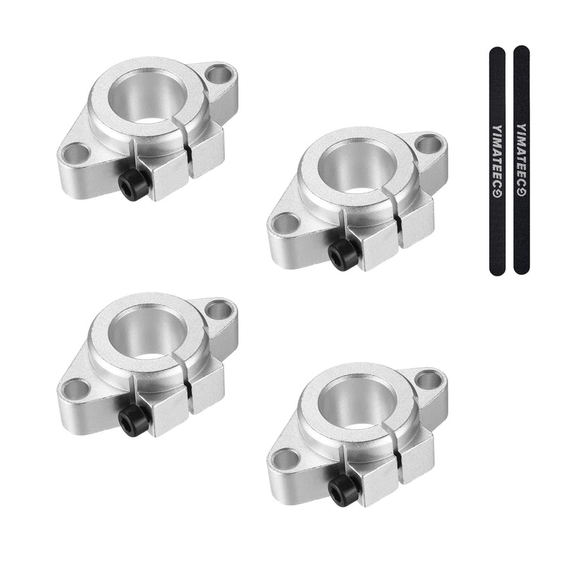 Linear Motion Rail Clamping Guide Support Shafts, 4 Pack SHF12 Aluminum Alloy Linear Bearing Slide Shaft Support Sliding Table Holder, Oxidized Limit Fixing Seats for 12mm Linear Motion Guides 12mm Linear motion shaft