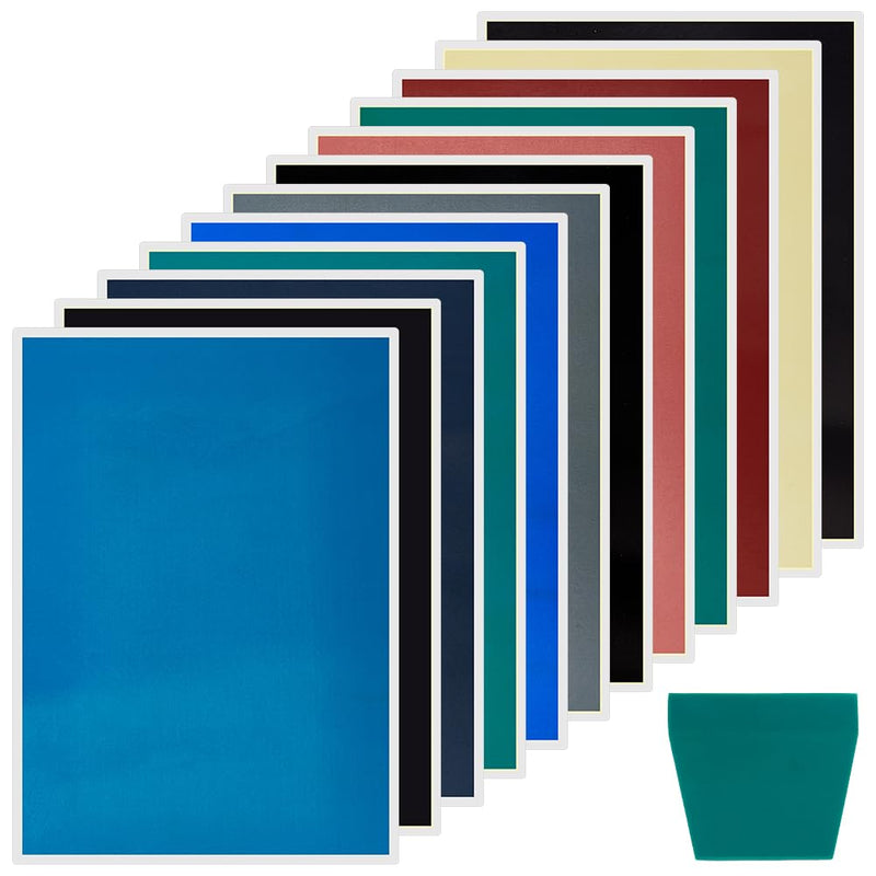 PLIGREAT 12 Colors Laser Engraving Marking Paper, Marking Color Paper with Scraper for Fiber Marking and Engraving on Metal Ceramics Glass Cutting and Engraving