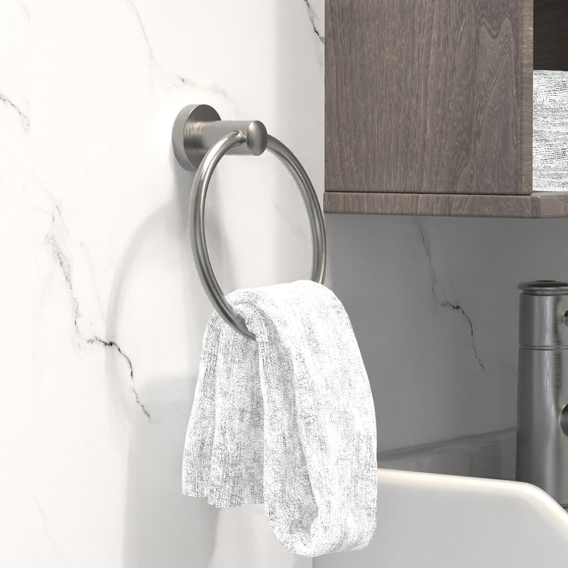 Rust-Proof Towel Ring, Dishcloth Holder for Bathroom and Kitchen, Stainless Steel Bath Hardware Brushed Nickel 1