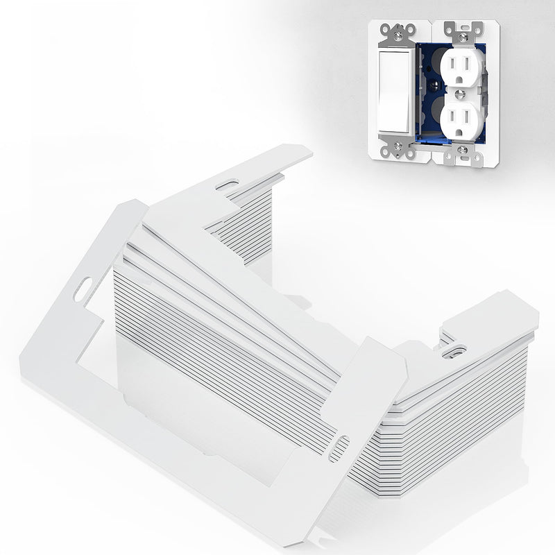 20 Pcs Wall Plate Spacer,Metal Receptacle Spacers for Electrical Box,Electrical Outlet Spacers Shims for Fixing Walls/Device Fix/Switch, Flush Fit Device Leveling Plate(White) White - 20 Pcs