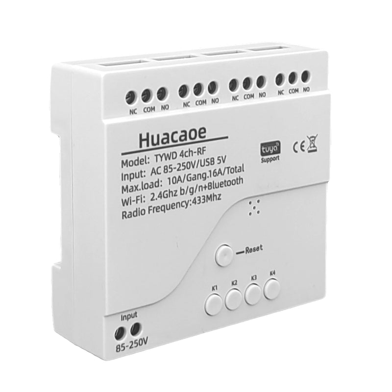 Tuya 4 Channel Updated USB 5V/AC 85-250V, Momentary Inching Self-Locking Relay Module,Tuya App Remote Control,WiFi RF Bluetooth Switch Module,Dry Contact,Compatible with Alexa Goolge Home 4ch 85-250V module - NewNest Australia