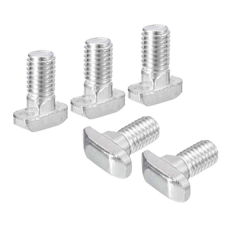 uxcell 20Pcs T-Slot Bolts, M8 x 16mm Hammer Head Bolt T Screw Drop-in Stud for 4040 Series T-Slot Aluminum Extrusion Profile, 304 Stainless Steel, Silver M8x16mm 20