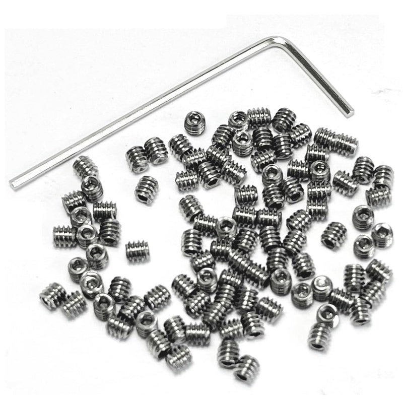 100pcs M2 X 2mm 304 Set Screws Stainless Steel 2mm x 2mm Set Screws,Allen Head Hex Hexagon Socket Set Screws with 0.9mm Allen Wrench,2mm Set Screw hex Allen Head Socket Set Screws.