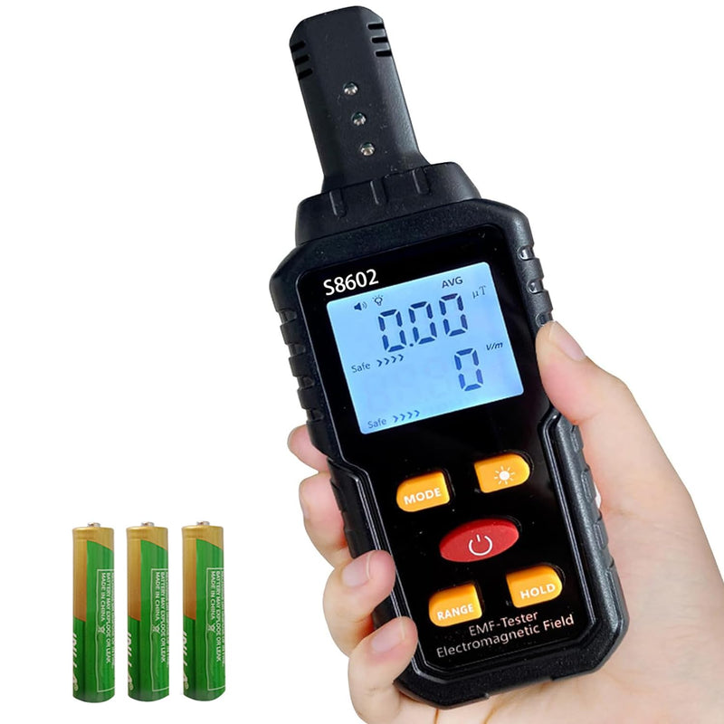 EMF Meter,3 in 1 Digital Electromagnetic Field Radiation Detector,S8602 EMF Detector,EMF Reader Tester,EMF Inspection,Ghost Hunting Equipment Kit for Home Office Outdoor