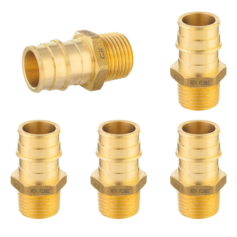 5PC HeSun 3/4" PEX-A Expansion x 1/2" Male NPT Adapter(PEX1960020-5) 5 3/4"x1/2" Male