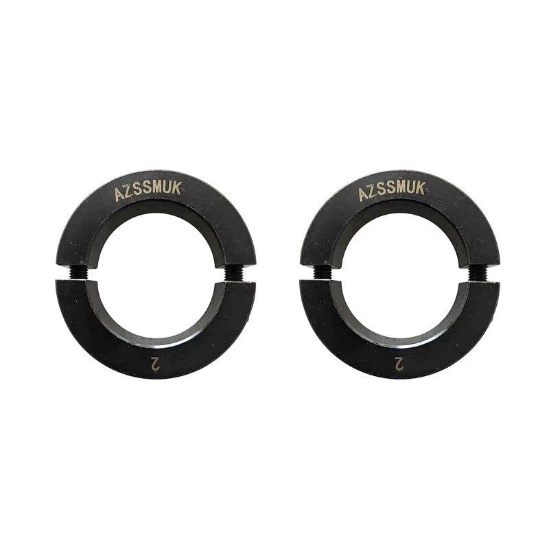 AZSSMUK Shaft Collar Bore 2'' Double Split Black Oxide Set Screw Durable Shaft Collars Suitable for Machinery and Industrial Use 2 Pieces 2''