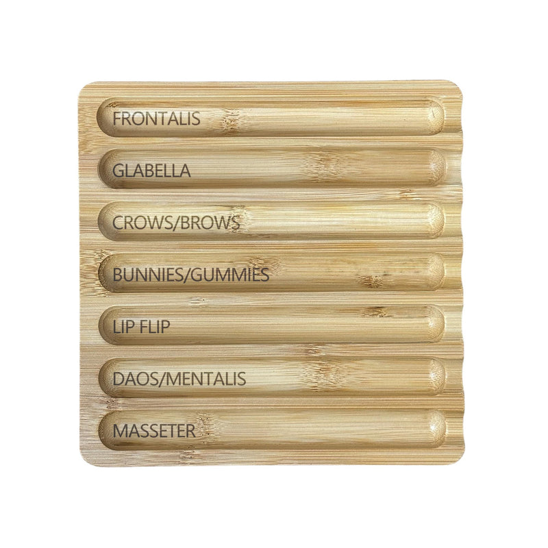 Aesthetic Practitioner Syringe Tray with Slot Label, Bamboo Aesthetic Physician Syringe Preparation Tray, Syringe Tray for Aestheticians and Nurses, Syringe Storage Tray with 7 Flutes