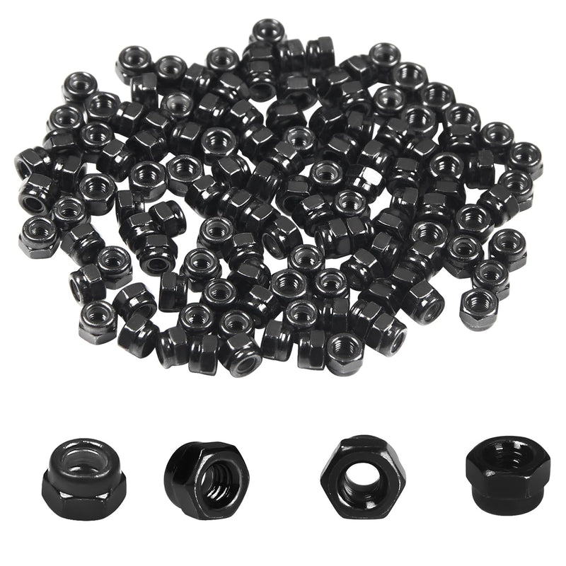 M3 Locknuts 120PCS Metric Nylon Inserted Hex Lock Nuts Self-Lock Nylon Insert M3x0.5mm Carbon Steel Self Locking 5.5mm Hex Nut Driver Tiny Nut for RC Bike Pedals 3D Printer M3