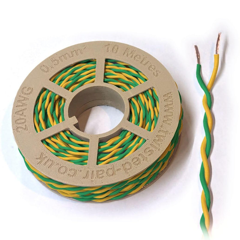 Green & Yellow Twisted Pair Wire 20 AWG / 0.5mm² 5 Meters CAN Bus Cable