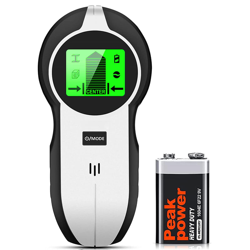 Stud Finder Wall Scanner 5 in 1 Upgraded Electronic Wall Scanner with Battery for Wood Metal and AC Wire Detection,HD LCD Display and Audio Alarm, Green