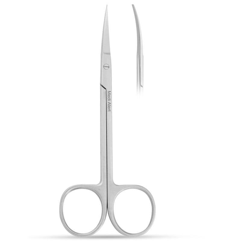 Iris Micro Dissecting Scissors 4.5" Curved Fine Point-Perfect for Doctors, Nurses, EMS, Students, Education & Training and veterinary Scissors (Curved)