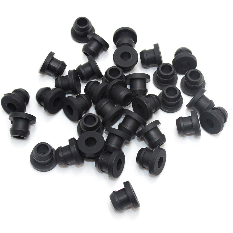 3/8" Drill Hole, 1/4" ID Silicone Rubber Top Hat Grommets for Wiring, 3/16" Groove Width, Automotive Firewall Wire Cable Protector Gasket Ring for Tubing in Hydroponic, Irrigation Systems, 35 pcs 1/4"ID, 3/8"DH
