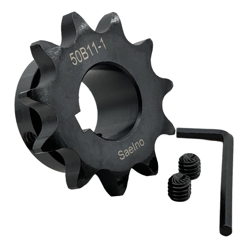 #50 Roller Chain Sprocket Type B 1 inch Bore 11 Tooth, Hardened Antirust 1045 Steel Drive Sprockets 50B11-1