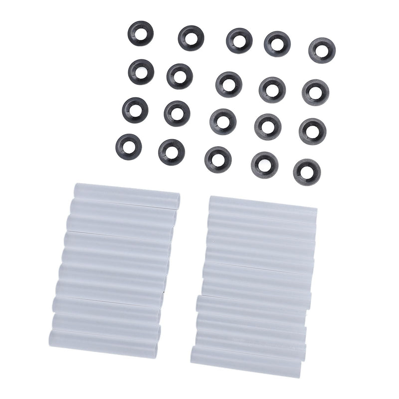 Garage Door Hinge Quiet Roller Sleeves, 20 Sets Garage Door Hinge Quiet Roller Sleeves 11mm ID 80mm Length Roller Shaft Nuts Bearing Gaskets for Cars RV Garage Doors