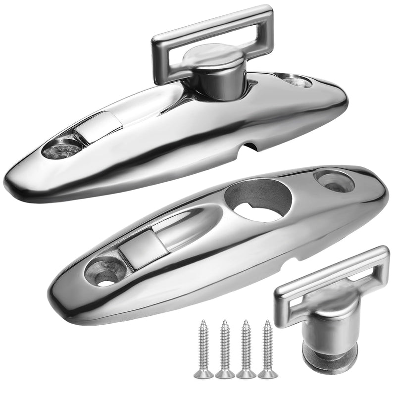 Boat Bimini Top Swivel Deck Hinge for Straps, 360 Degree Swivel Quick Release Boat Fender Hanger 316 Stainless Steel, 3.62-inch Length, Include Screws (Pack of 2) 3.62-inch(92 mm)