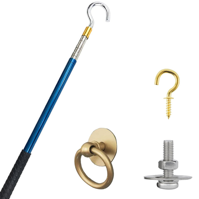 Attic Ladder Door Pull Down Hook Cord Stair System Parts, Rope with Handle for Attic Extension Ladder Pull Down System Hook Cord Kit Rope Replacement