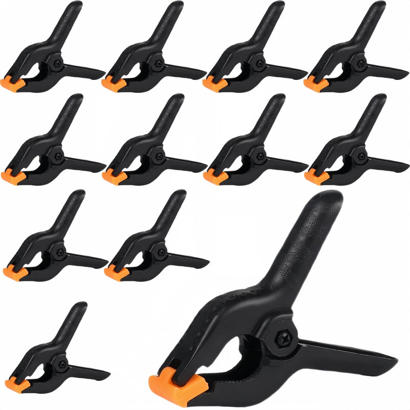 12 Pack Plastic Spring Clamps, Heavy Duty 4.5 Inch Spring Clips for Woodworking, Backdrop Clips for Backdrop Stand, Photography, Home Improvement and More 12