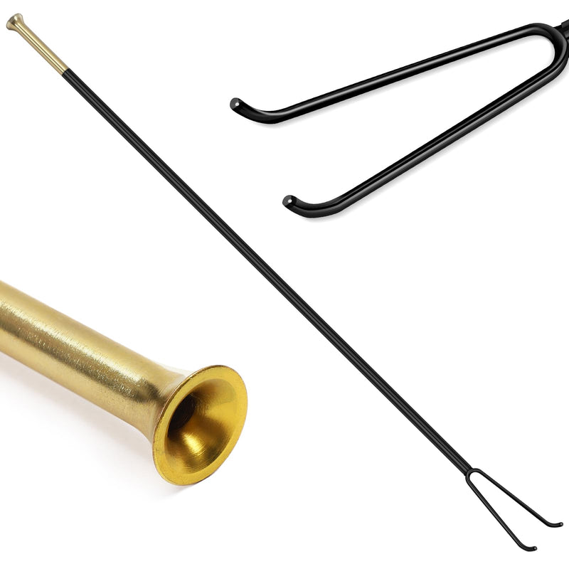 MorningRo 36" Fire Pit Poker Campfire Blower 2 in 1 Fireplace Stick