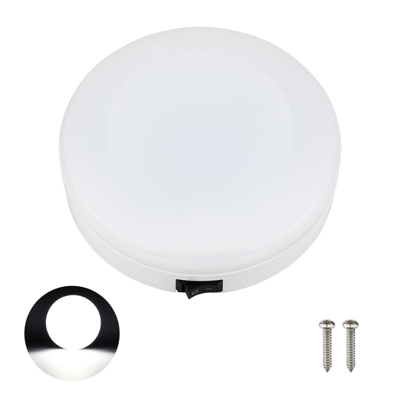 5.6 Inch Boat Dome Light, Boat Interior Lights 12V, Marine LED Courtesy Lighting with ON/Off Switch, Waterproof Marine Interior Lighting for Yachts Boats RV Trailers(6000-6500K Cool White)