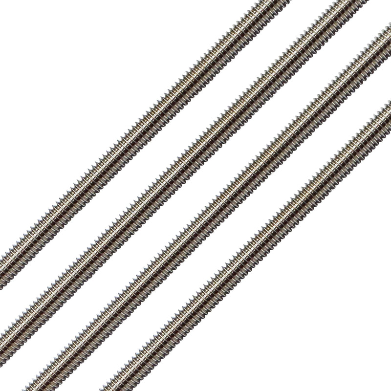 Aiwaiufu 1/4"-28 Stainless Steel Threaded Rods, 12Inch Fully All Threaded Rods (Pack of 4) 1/4''-28