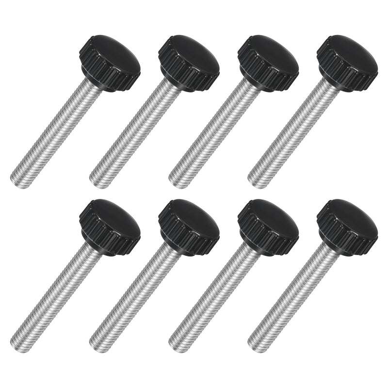 uxcell 8Pcs M8 x 50mm Knurled Clamping Knob, 304 Stainless Steel Thumb Screw Clamping Knob Round Hand Threaded Hand Bolt Stud Knob 22mm Dia for Machinery M8 x 50mm x 22mm