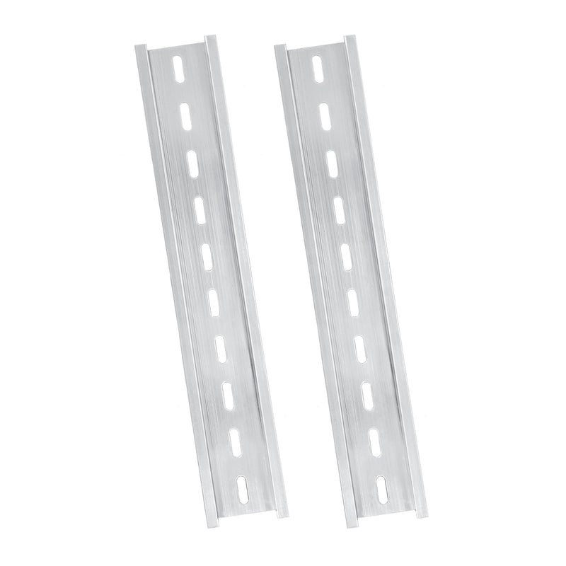 Silver Aluminum Rails, 2 Pack, 200mm Long x 35mm Wide x 7.5mm High, Perfect for Manufacturing Units and Control Panels in Telecommunications and Automation Industries
