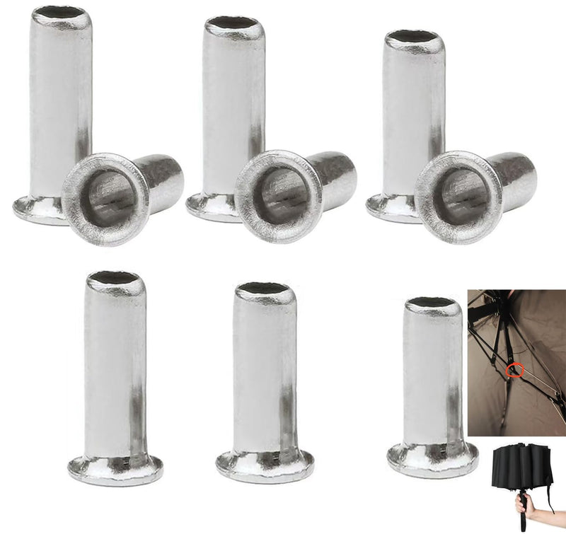 18 Pack Portable Umbrella Rivet Tubular Pins Replacement 1.3mm Joint Nail Connector for Travel Folding Rain Umbrellas Frame Repair Stretcher Rib Support Parts 9mm 8.2mm 7.5mm Post
