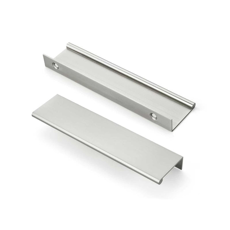 khtumeware 10 Pack Brushed Satin Nickel Finger Pulls Edge Pulls 3-3/4in Cabinet Handles Drawer Finger Pulls Concealed Drawer pulls Kitchen Hardware 3-3/4"(96mm) Hole Center 10-pack