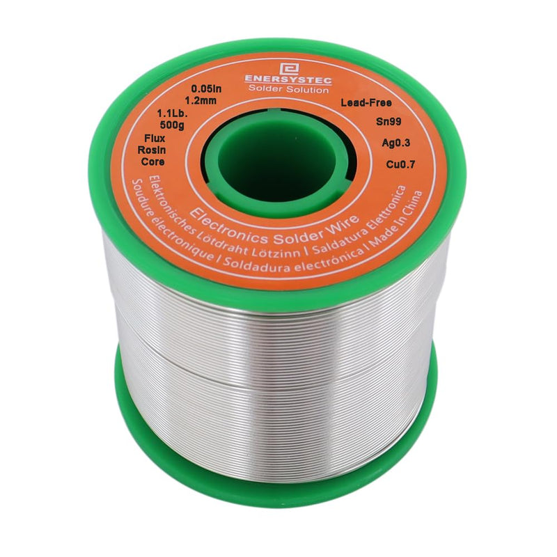 Lead Free Solder Wire 1.2mm 500g, Electronics Solder Wire Rosin Core No Clean, Allow Materials Sn99 Ag0.3 Cu0.7 Bright Solder Joint, Strong Solder Pad Fine Solder Work,1 Pound
